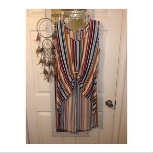 STRIPED HIGH-LOW TOP